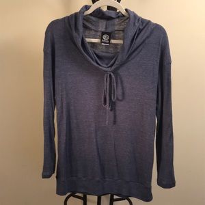 Bobeau draw string cowl neck shirt